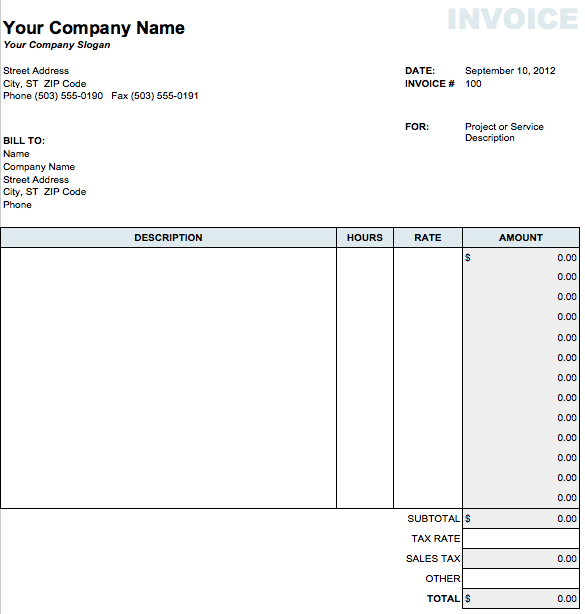 Classic Invoice Template For Numbers Free Iwork Templates