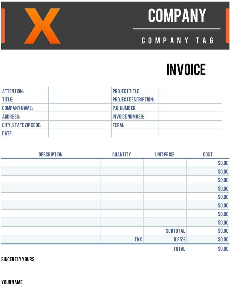 X Invoice Template For Numbers Free Iwork Templates